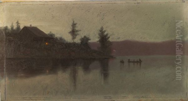 Row Song at Chateaugay Oil Painting by Abbott Handerson Thayer