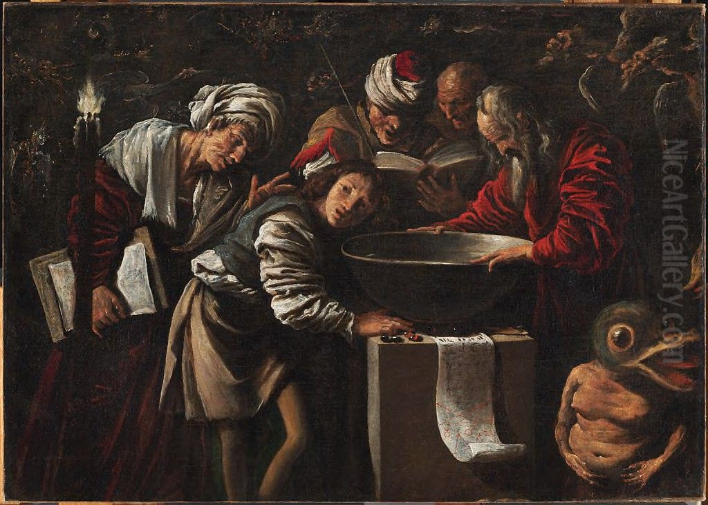 Experiment of the Bowl Oil Painting by Pietro della Vecchia