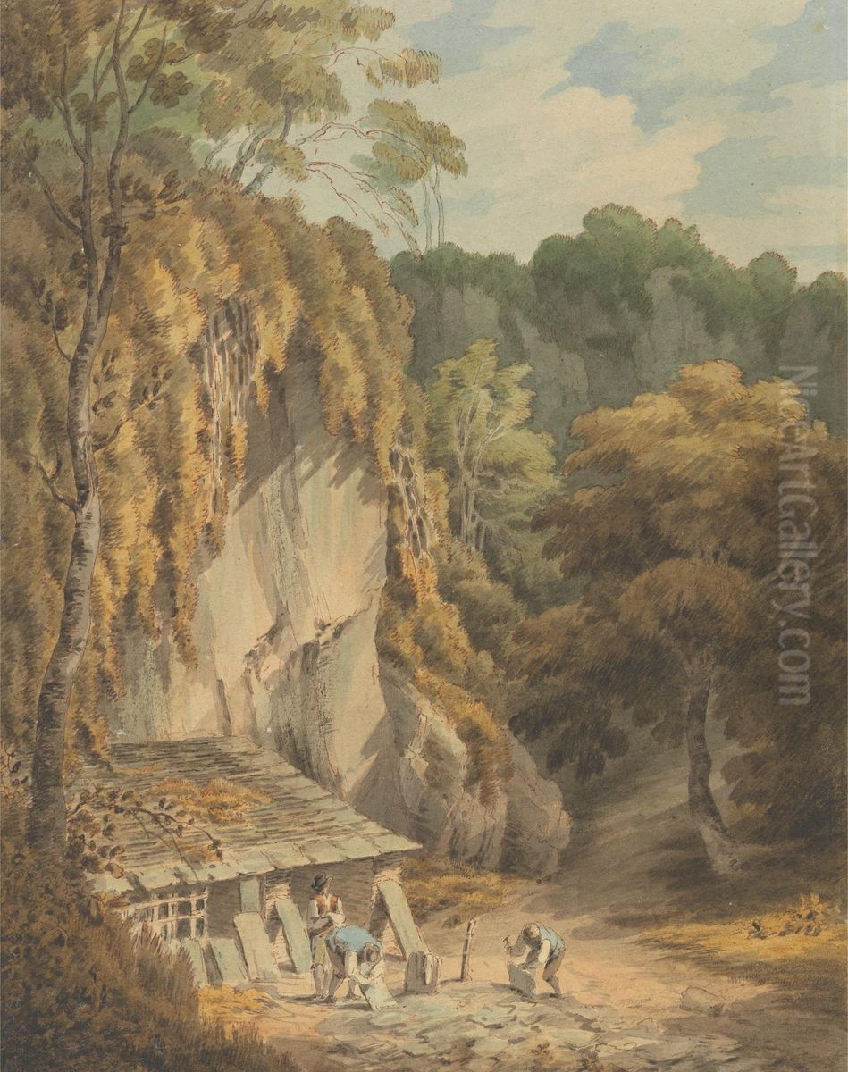 Slate Quarry at Widecombe, Devon Oil Painting by John White Abbott