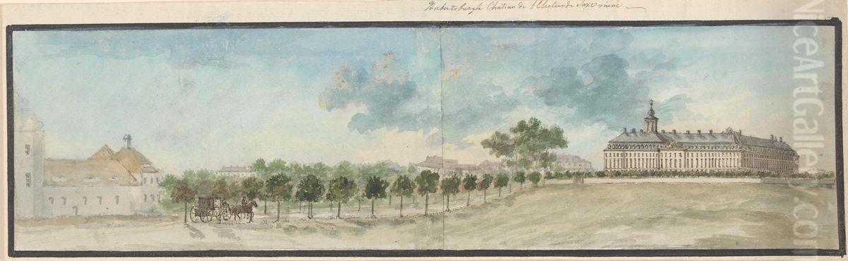 Hubertusburg Chateau Oil Painting by Charles Gore