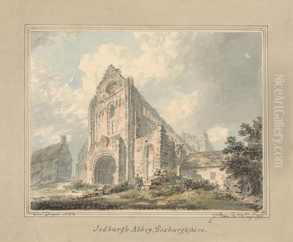 Jedburgh Abbey, Roxburghshire Oil Painting by Edward Dayes
