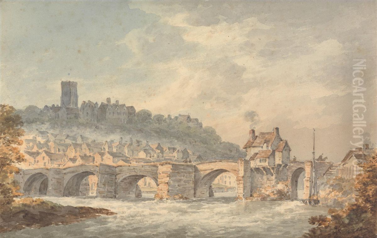 Bridgnorth Bridge, Shropshire Oil Painting by William Gilpin