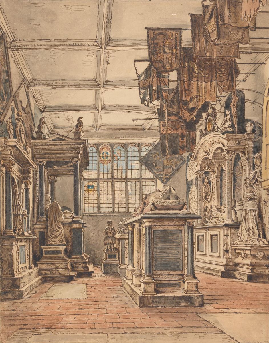 The Essex Chantry, Watford Church Oil Painting by William Henry Hunt