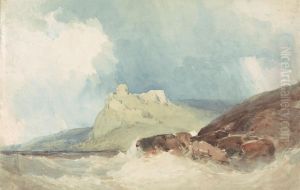 Castle on a Cliff with Stormy Sea