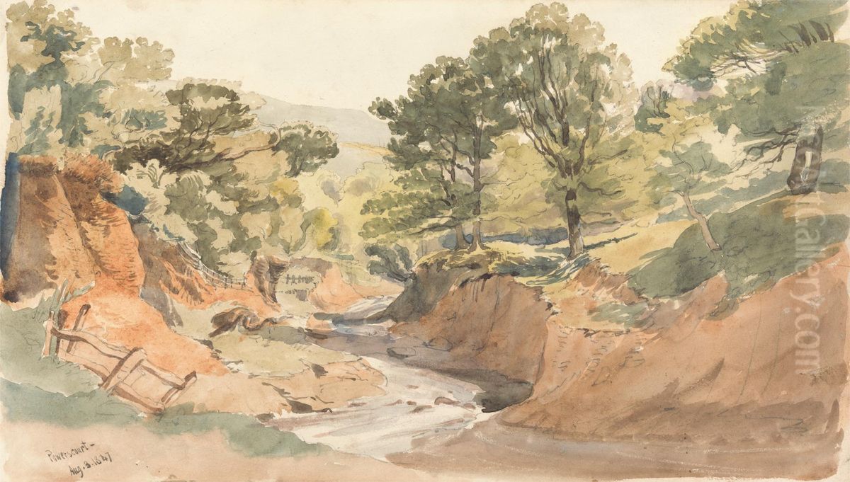 Landscape View at Powerscourt Oil Painting by Thomas Creswick