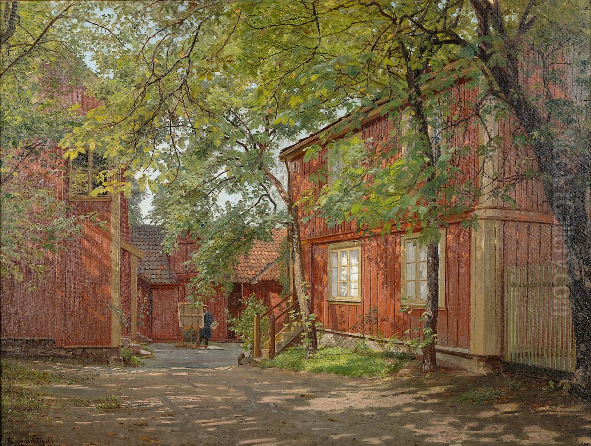 Morgen, Majorstuveien 8 Oil Painting by Amaldus Nielsen