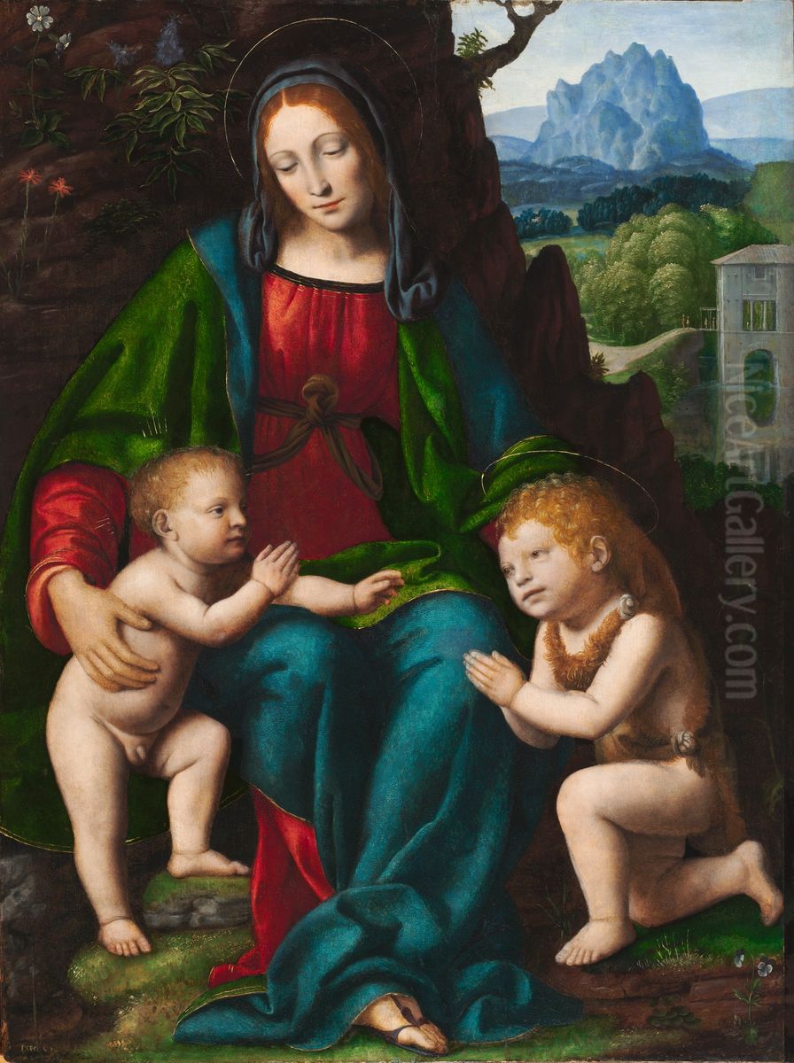 Virgin and Child with the Infant Saint John the Baptist Oil Painting by Bernardino Luini Virgin and Child with the Infant Saint John the Baptist Oil Painting by Bernardino Luini