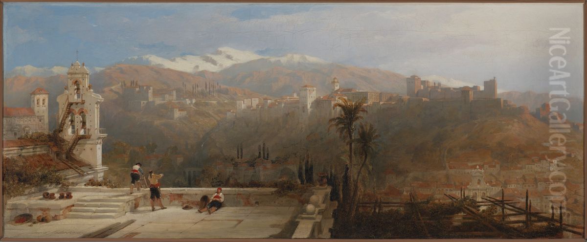 The Fortress of the Alhambra, Granada Oil Painting by David Roberts