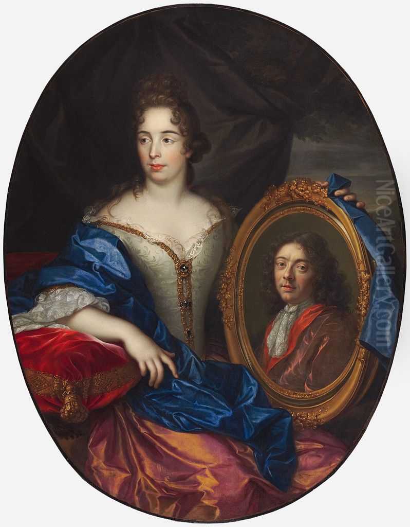 Portrait of a Lady, said to be the Duchess of Aiguillon (1604-1675) Oil Painting by Pierre Mignard I
