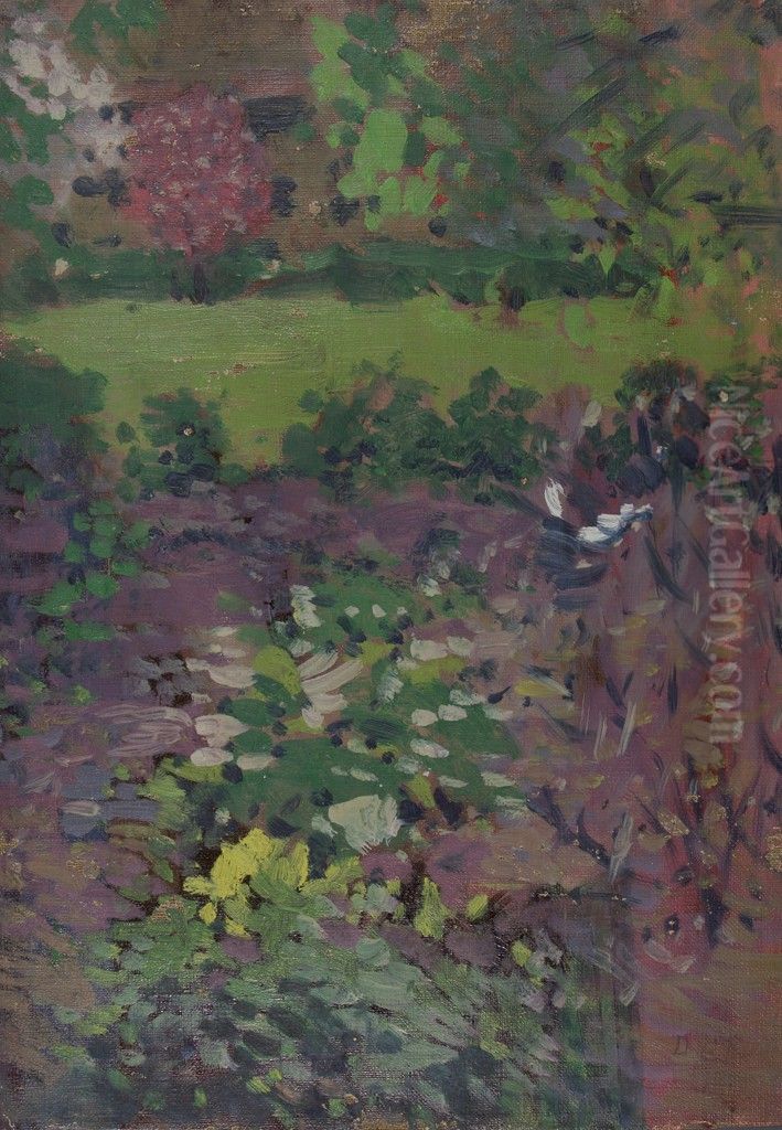 Garden Oil Painting by Denman Ross