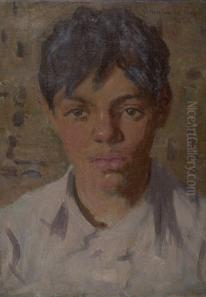 Portrait of a Boy Oil Painting by Denman Ross