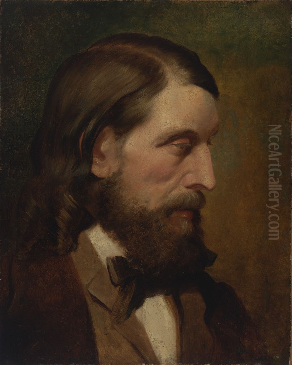 Portrait of a Man Oil Painting by Frederic George Stephens