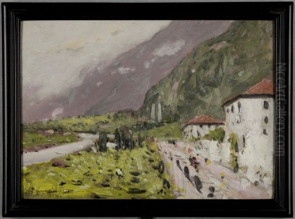 Maloja Pass above Chiavenna Oil Painting by Denman Ross