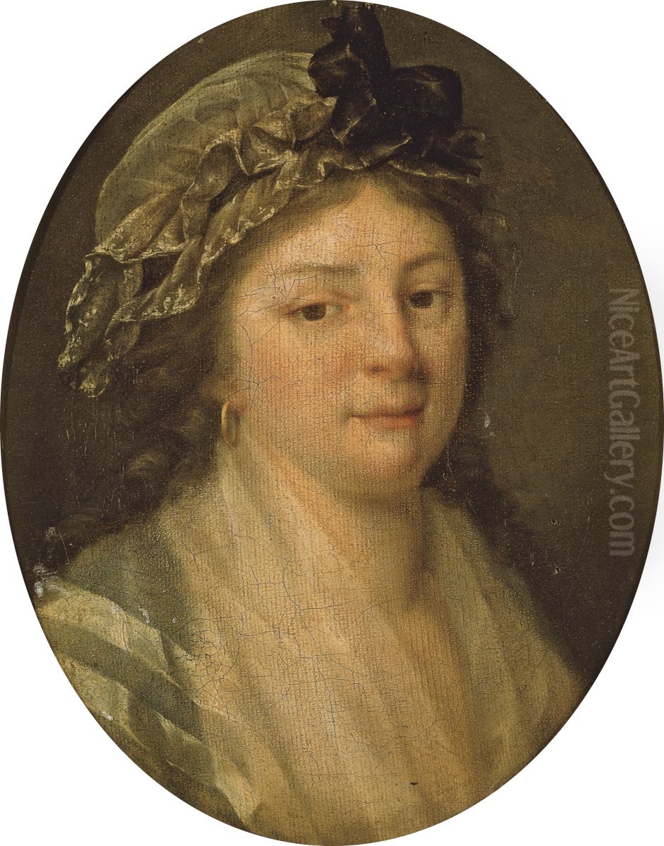 Portrait of Justine-Louise Mercier, aunt of the artist Oil Painting by Adele Romany