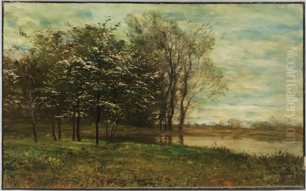 Blossoming Trees Oil Painting by Homer Dodge Martin