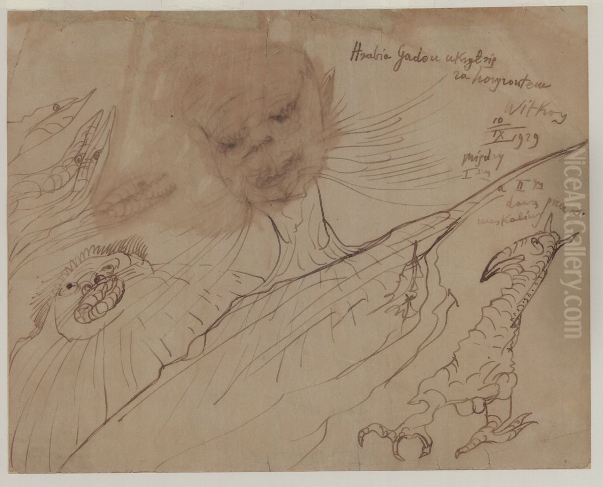 Hrabia Gadon ukryl sie za horyzontem Oil Painting by Stanislaw Ignacy Witkiewicz (Witkacy)