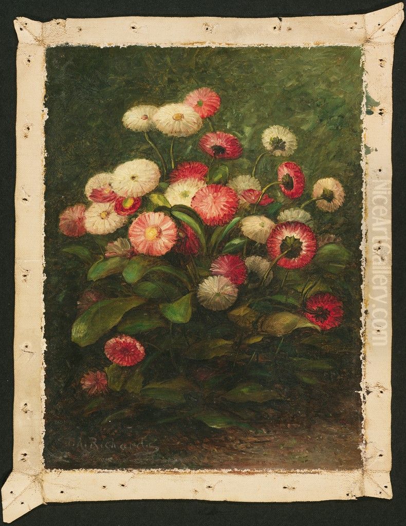 Daisies Oil Painting by Thomas Addison Richards Daisies Oil Painting by Thomas Addison Richards