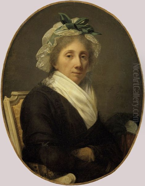 Portrait of Jeanne-Marie Mercier, the artist's mother Oil Painting by Adele Romany