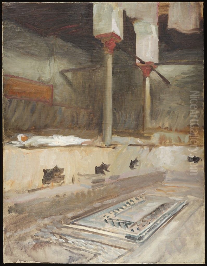 Interior of a Bath House Oil Painting by John Singer Sargent