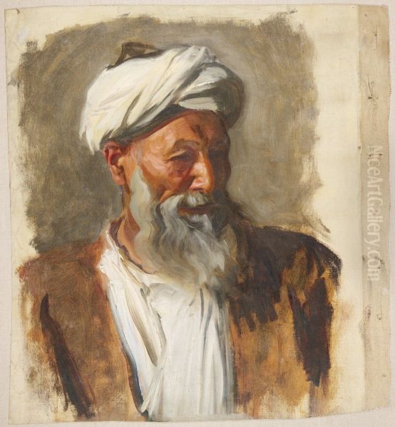 Old Man with a White Turban Oil Painting by John Singer Sargent