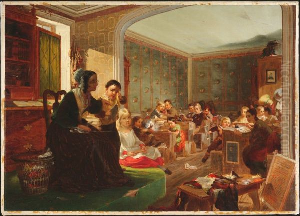 Schoolroom Oil Painting by William Tolman Carlton