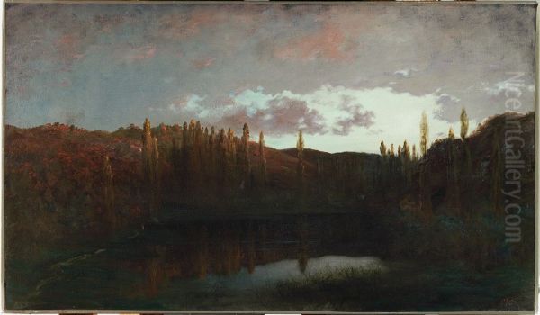 Sunset in Alsace Oil Painting by Gustave Dore