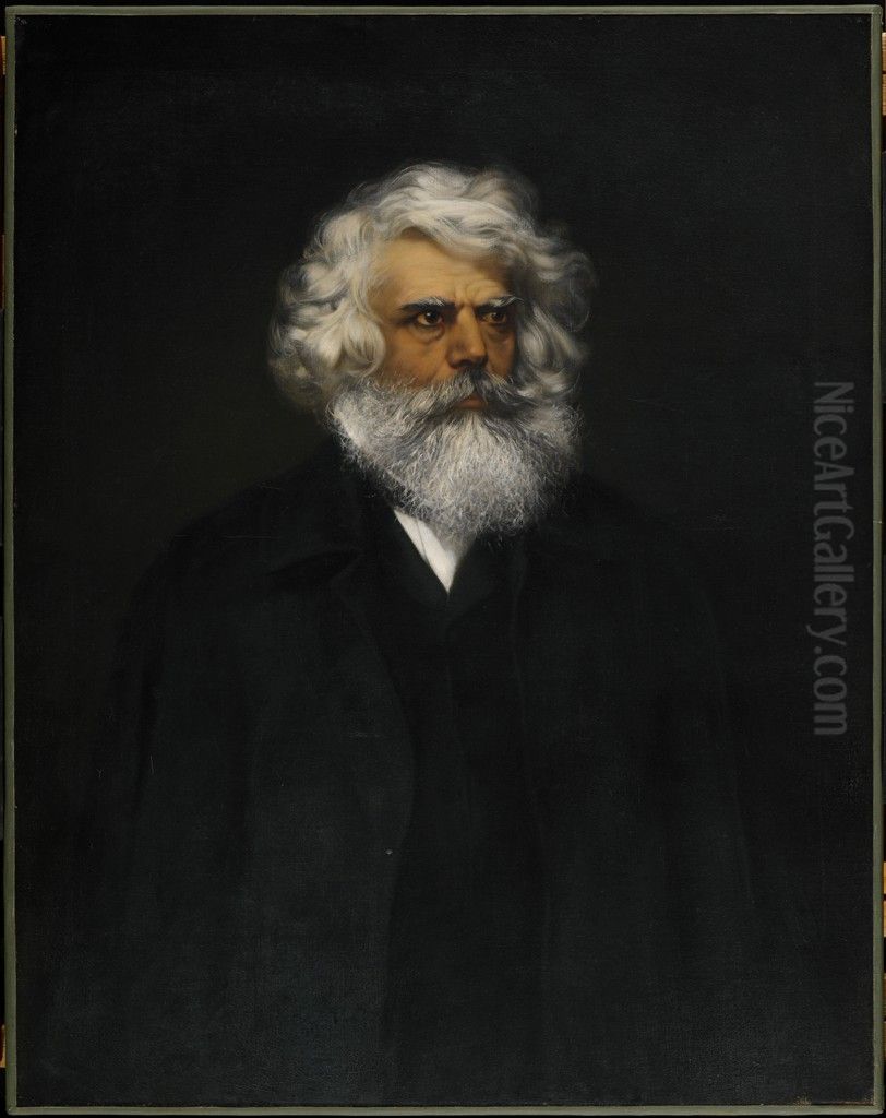 Evangelinus Apostolides Sophocles (1800?-1883) Oil Painting by Francis Davis Millet