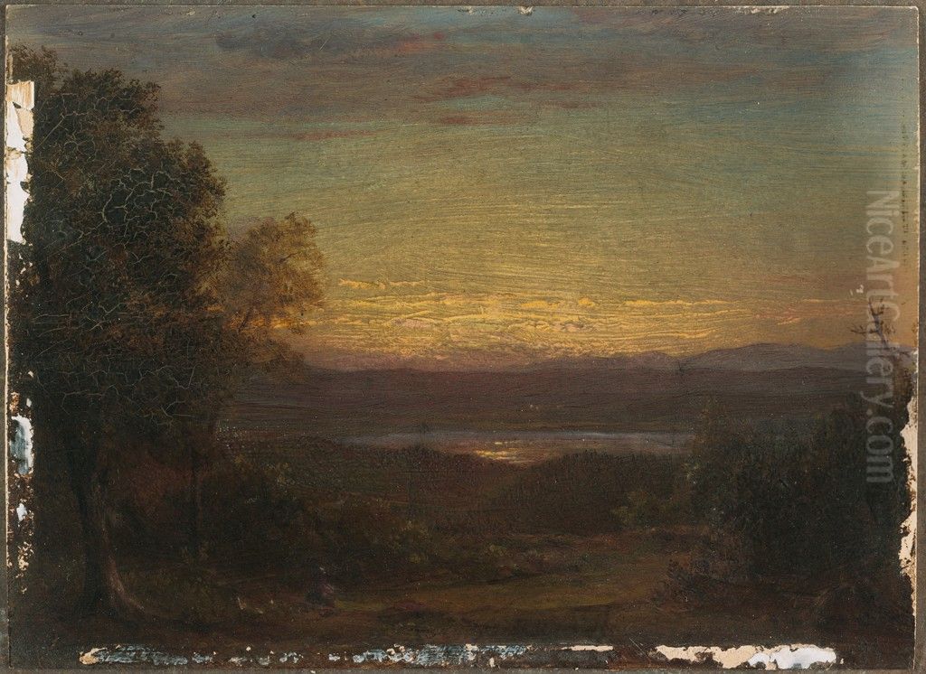 Sunset from Olana Oil Painting by Frederic Edwin Church