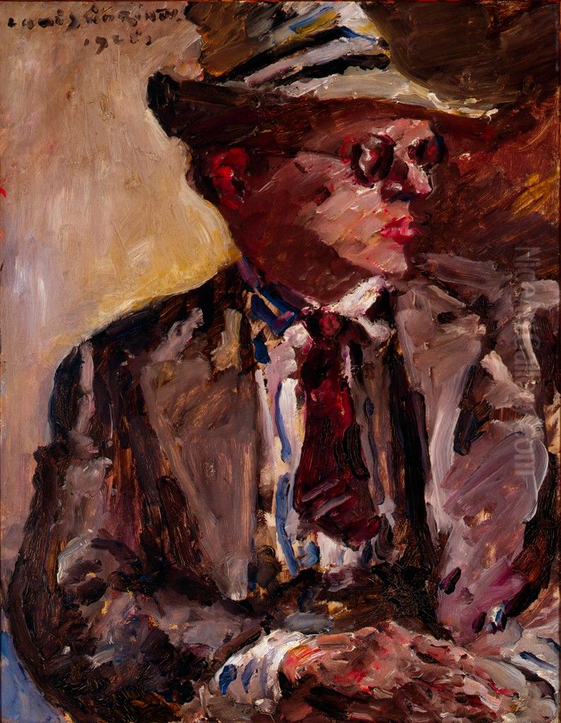 Thomas mit Strohhut Oil Painting by Lovis (Franz Heinrich Louis) Corinth