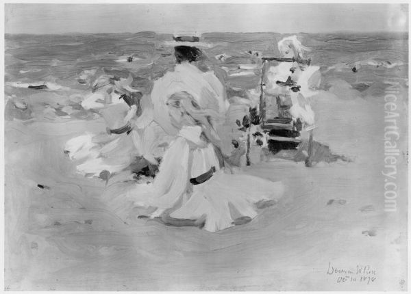 Figures on the Beach Oil Painting by Denman Ross