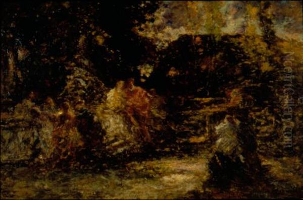 The Dance Oil Painting by Adolphe Joseph Thomas Monticelli