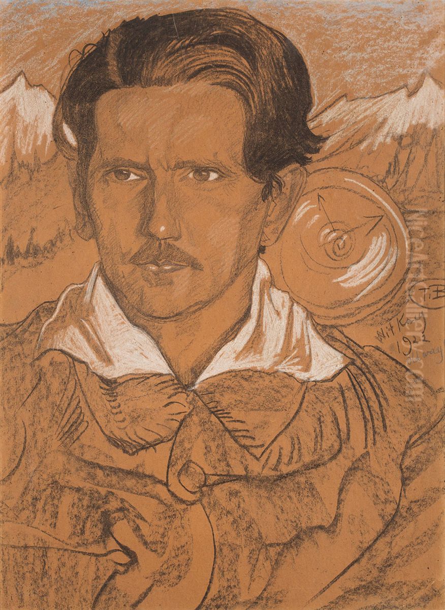 Portrait of Jerzy Mieczyslaw Rytard Oil Painting by Stanislaw Ignacy Witkiewicz (Witkacy)
