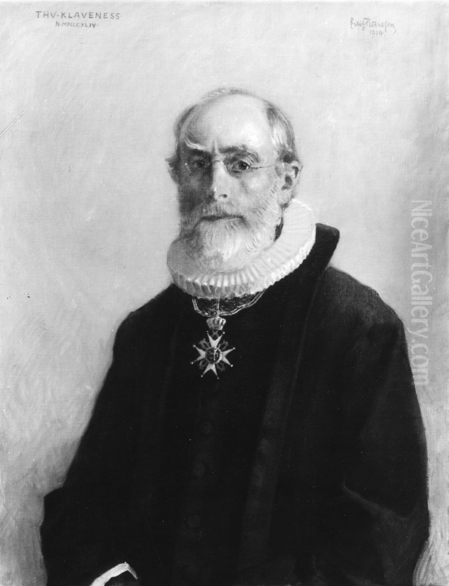 Thorvald Klaveness Oil Painting by Eilif Peterssen