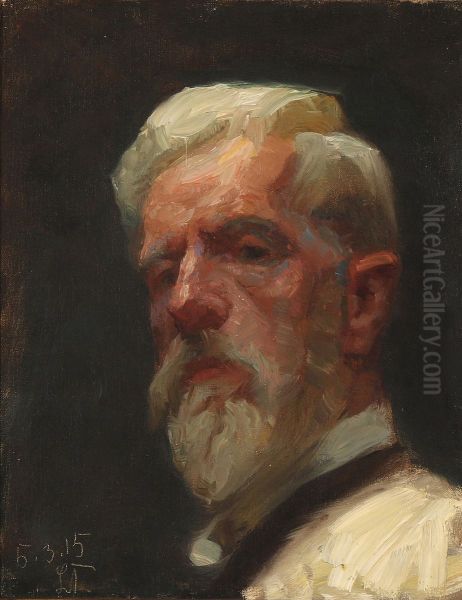 Kunstnerens selvportraet Oil Painting by Laurits Tuxen