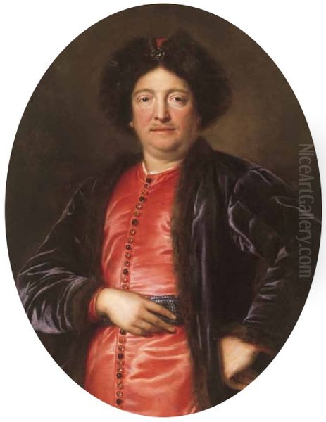 Portrait of a man in Polish costume, most probably John II Casimir Vasa, King of Poland Oil Painting by Pierre Mignard I