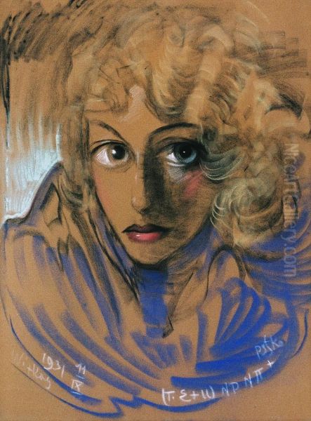 Portrait of Nena Stachurska Oil Painting by Stanislaw Ignacy Witkiewicz (Witkacy)