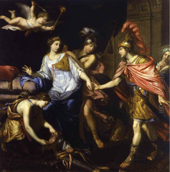 La rencontre d'Alexandre avec la reine des Amazones Oil Painting by Pierre Mignard I