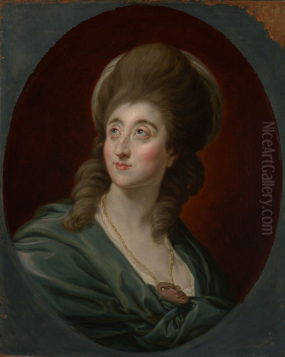 Portrait of Aleksandra nee Lubomirska, Wife of Stanislaw Potocki (1758-1831) Oil Painting by Pompeo Batoni