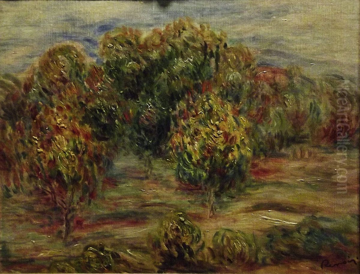 Cagnes Landscape Oil Painting by Pierre Auguste Renoir