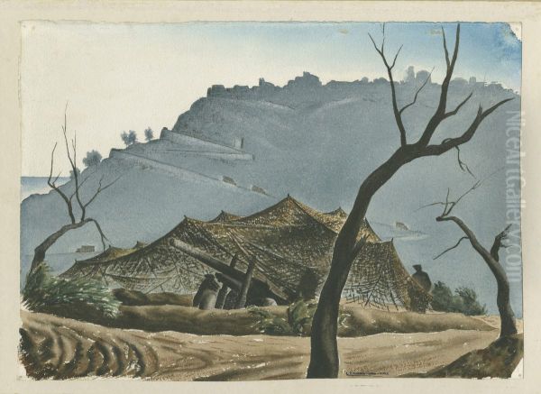 MEDIUM GUN POSITION BEFORE SAN VITO CHIETINO ITALY Oil Painting by Lawren P. Harris