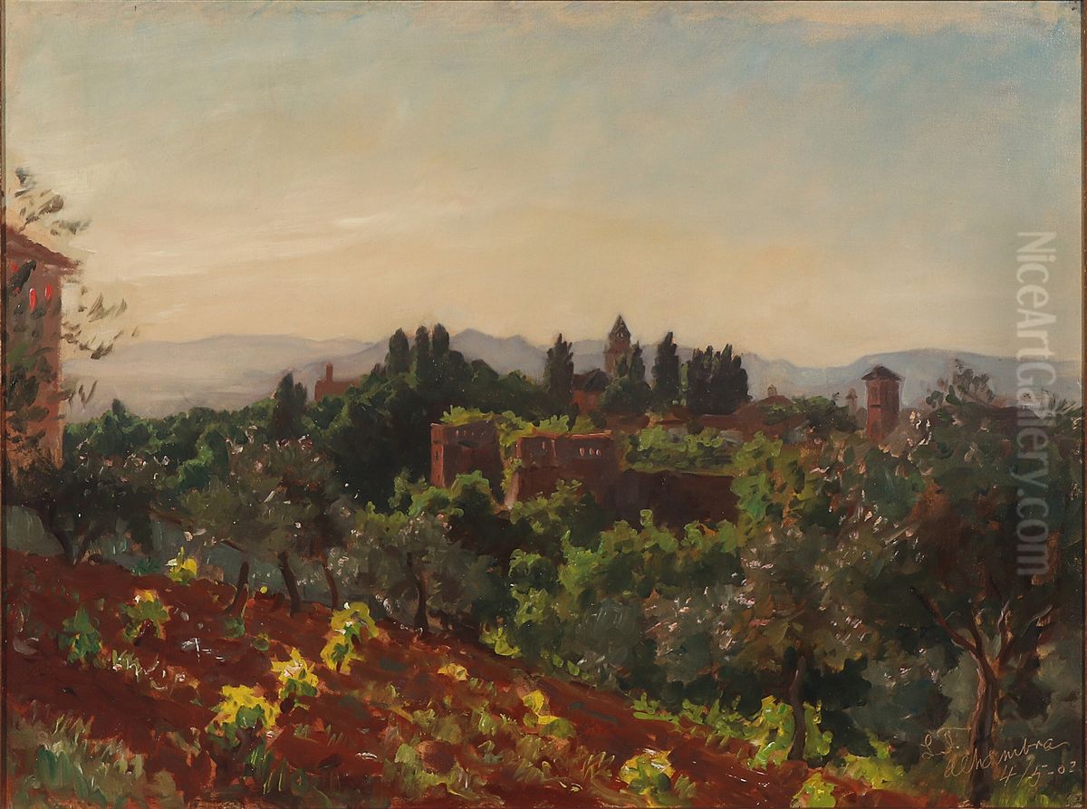 Parti fra Alhambra Oil Painting by Laurits Tuxen