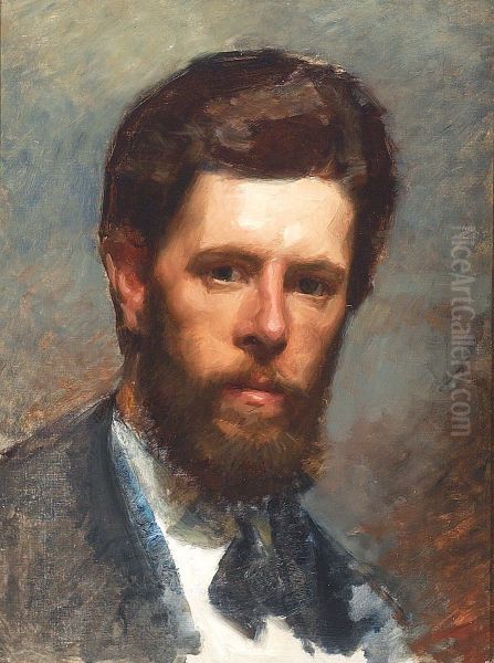 Kunstnerens selvportraet. Oil Painting by Laurits Tuxen