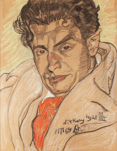 Portrait of a man Oil Painting by Stanislaw Ignacy Witkiewicz