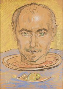 Portret Kazimierza Ducha (glowa na talerzu)