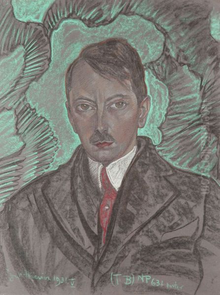 Portrait of Herman Mangel (?) Oil Painting by Stanislaw Ignacy Witkiewicz