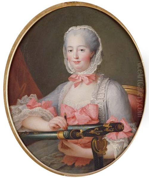 Portrait de Jeanne Antoinette Poisson, marquise de Pompadour Oil Painting by Francois-Hubert Drouais