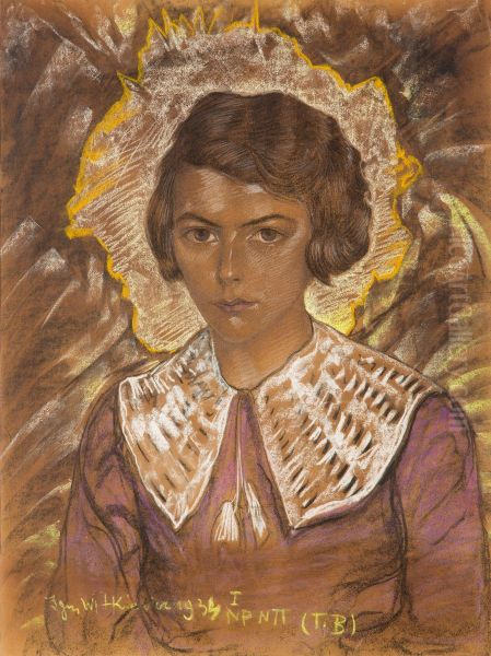 Portret Krystyny Blonskiej Oil Painting by Stanislaw Ignacy Witkiewicz (Witkacy)