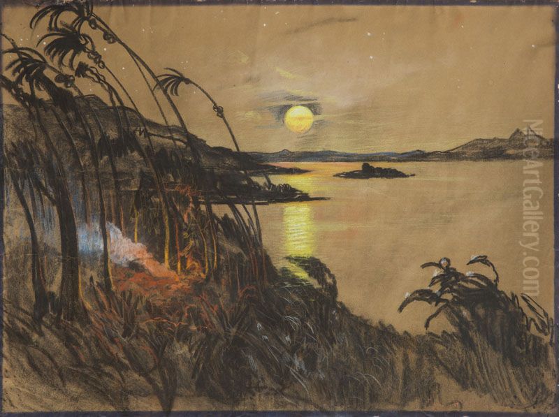 Australian landscape Oil Painting by Stanislaw Ignacy Witkiewicz (Witkacy)