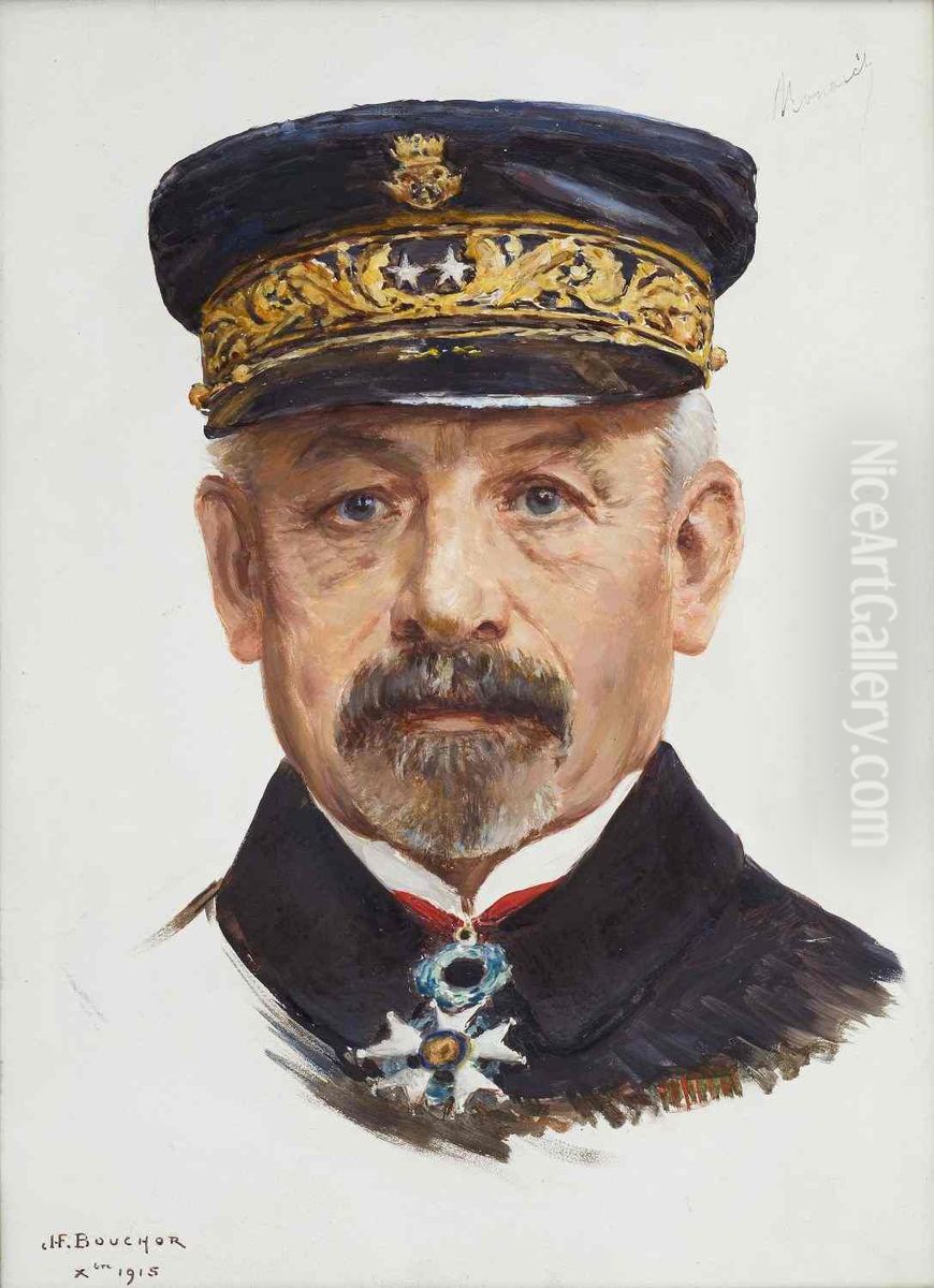 Portrait de l'amiral Ronarc'h (1865-1940) Oil Painting by Joseph-Felix Bouchor