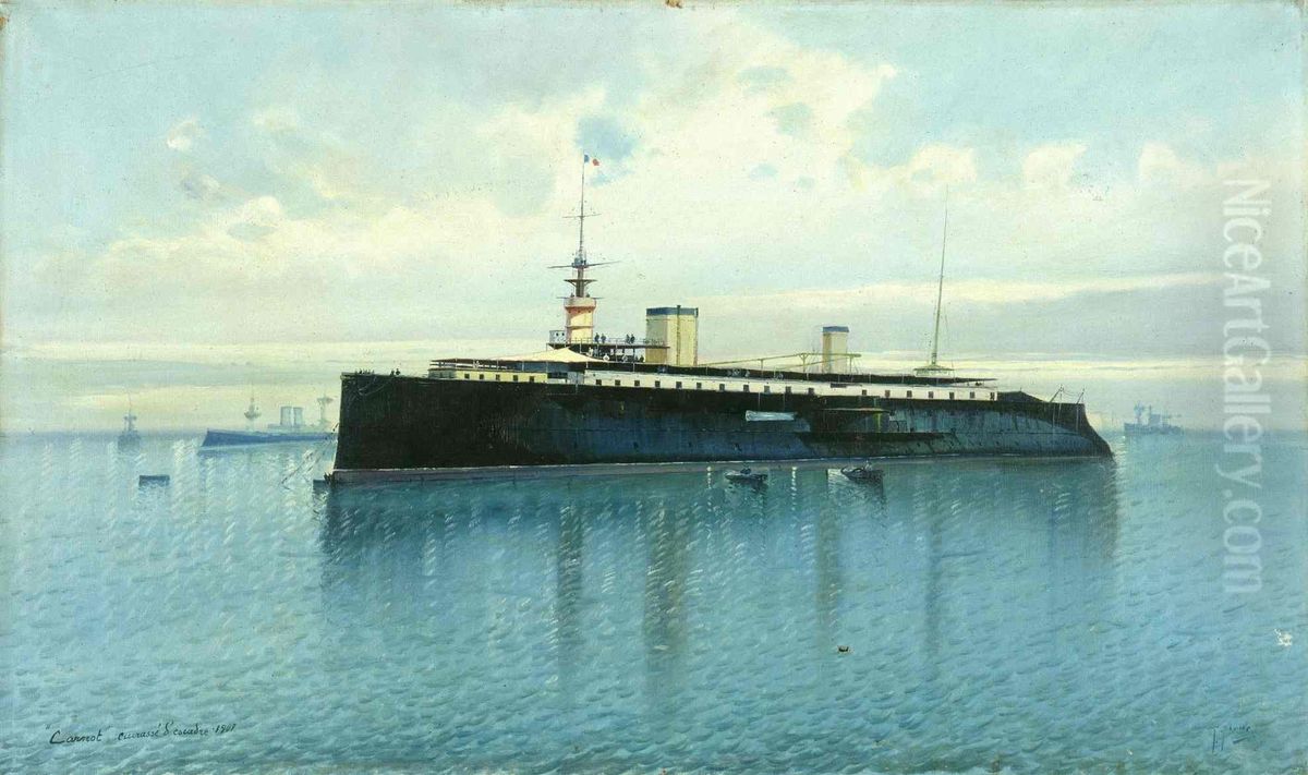 Carnot, cuirasse d'escadre, 1907 Oil Painting by Collections of Musee national de la Marine de Paris